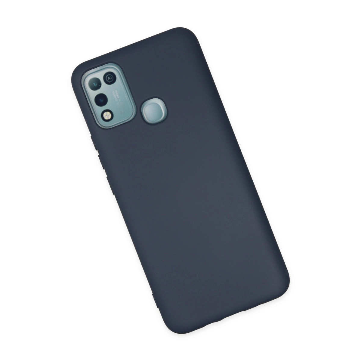 Arka kamera ve parmak izi sensörlü koyu gri akıllı telefon.