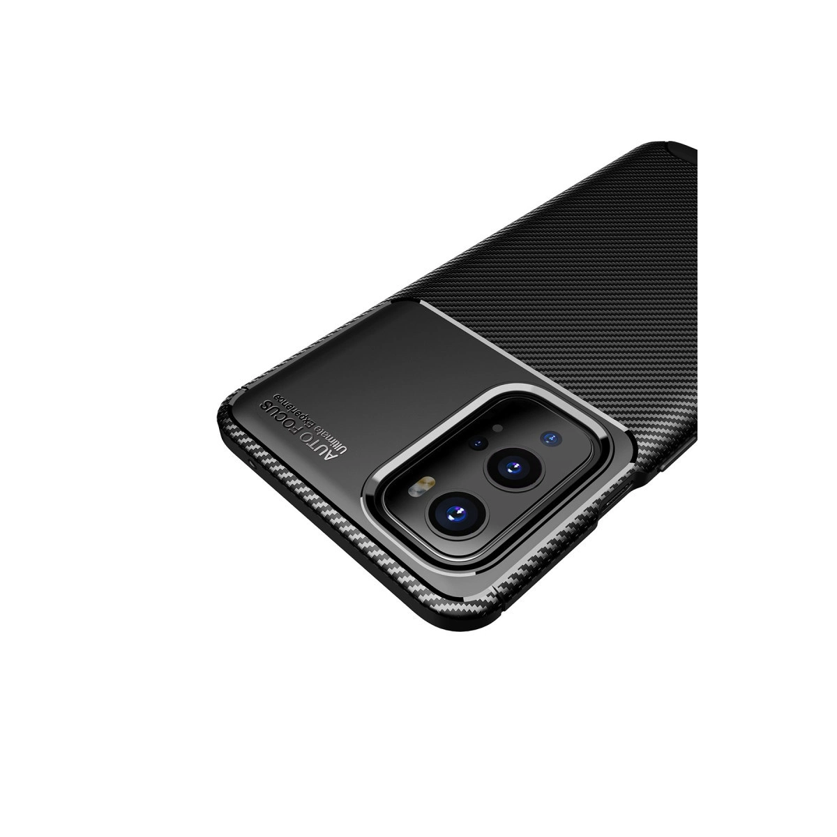 Karbon desenli ve kamera kesimli siyah telefon kılıfı