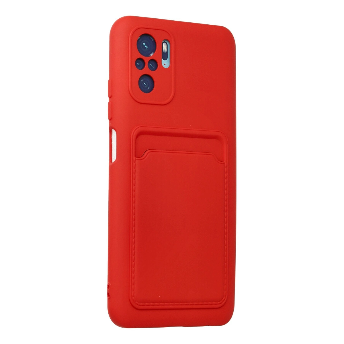 Kart yuvalı kırmızı telefon kılıfı.