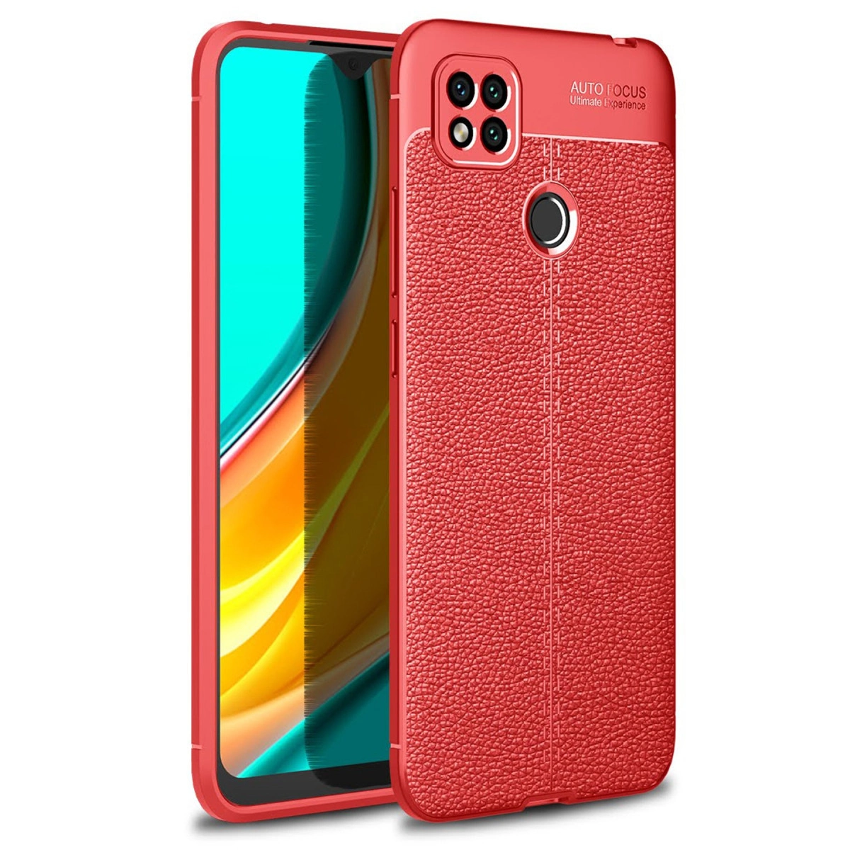 NEWFACE Xiaomi Redmi 9C Uyumlu Auto Focus Kapak Telefon Kılıfı Kırmızı