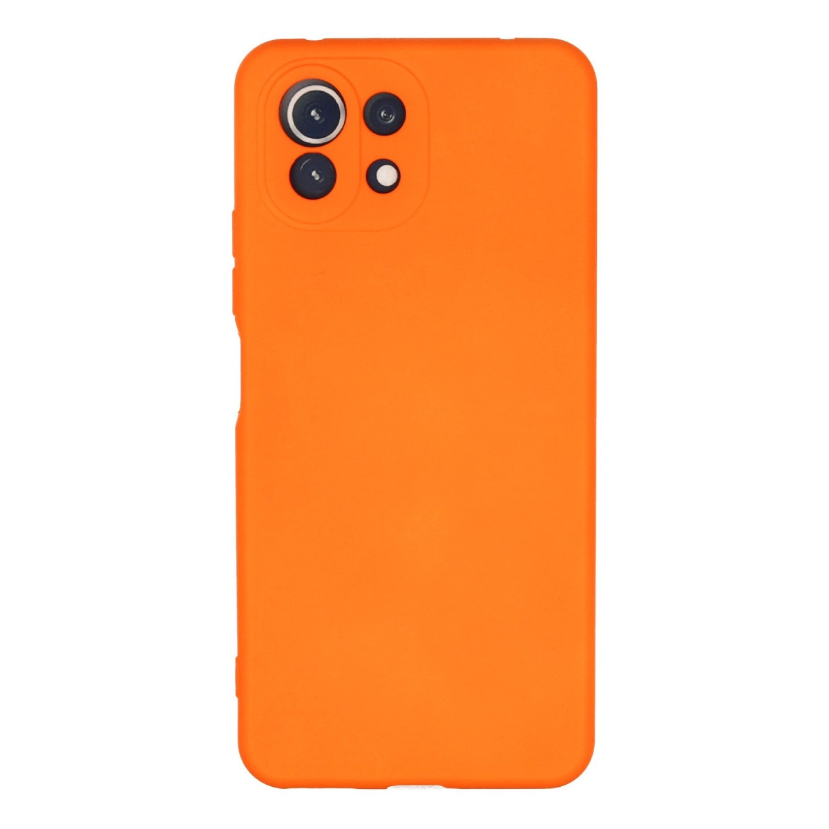 Sol üstte kamera kesimi olan turuncu bir telefon kılıfı.