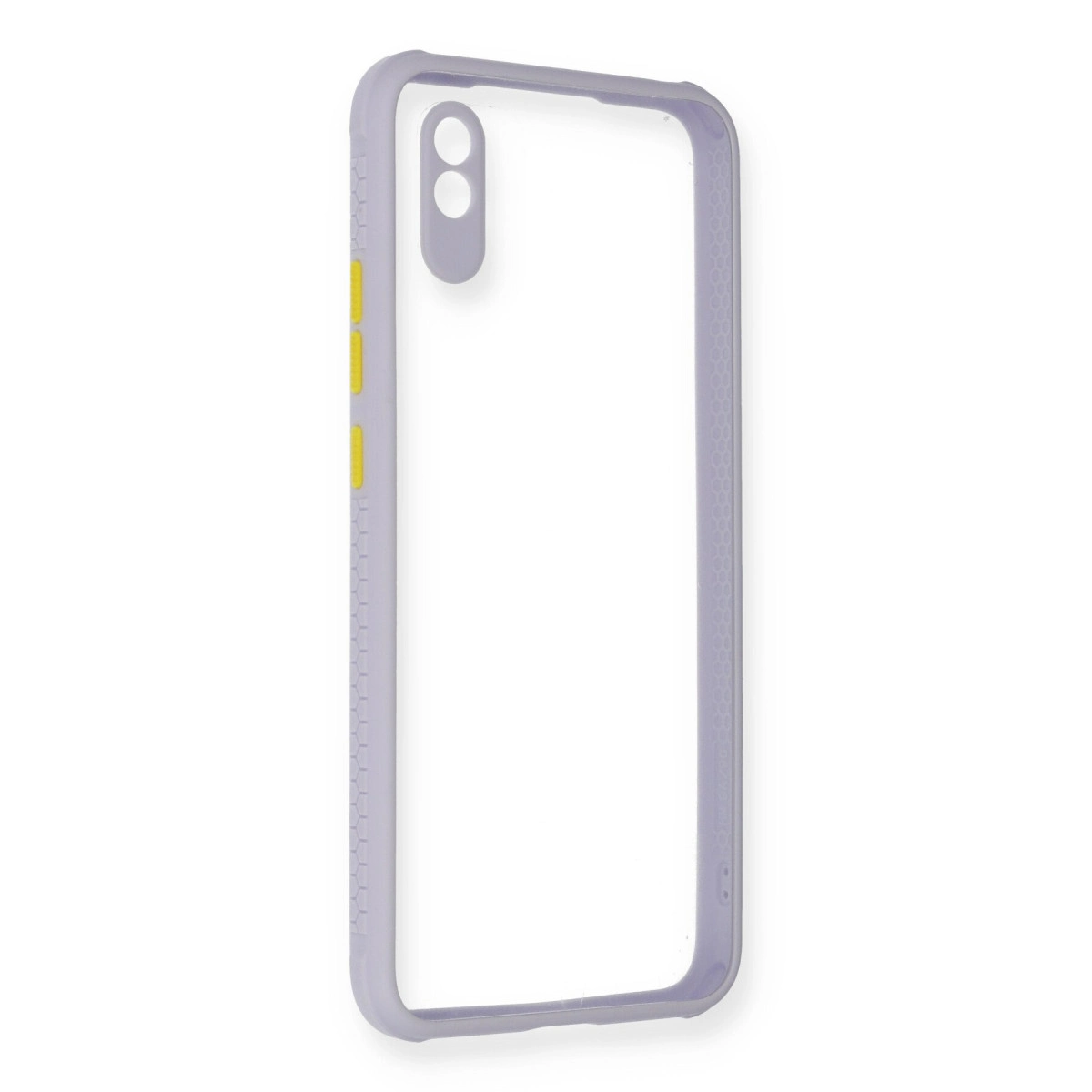 NEWFACE Xiaomi Redmi 9A Uyumlu Miami Şeffaf Silikon Telefon Kılıfı Lila