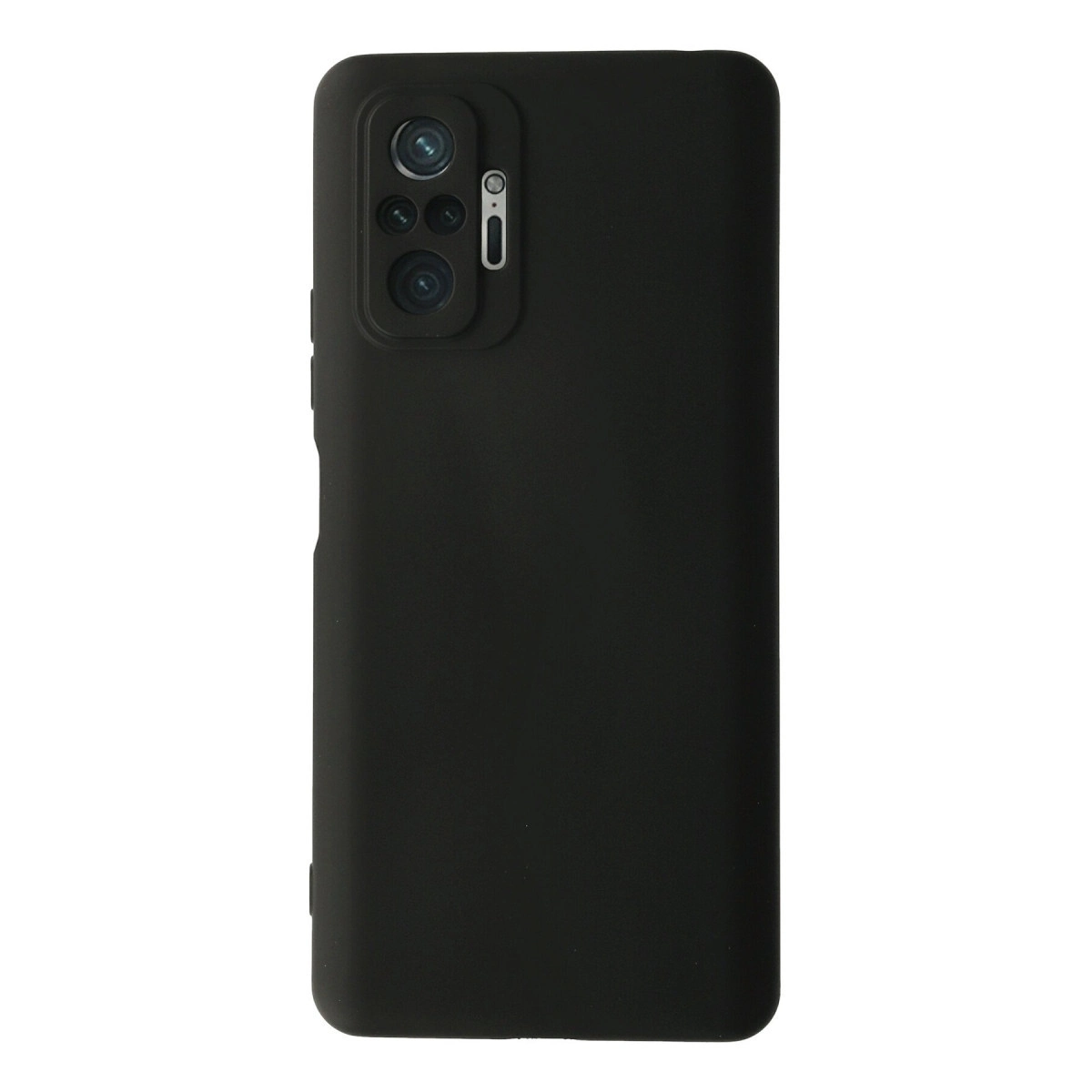 Kamera modülü ve flaşlı siyah telefon kılıfı.