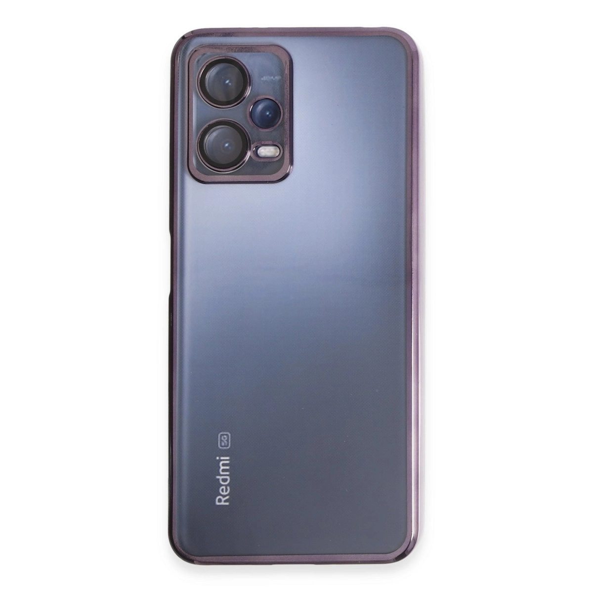 NEWFACE Xiaomi Redmi Note 12 5G Uyumlu Kamera Korumalı Lensli Silikon Telefon Kılıfı Mor