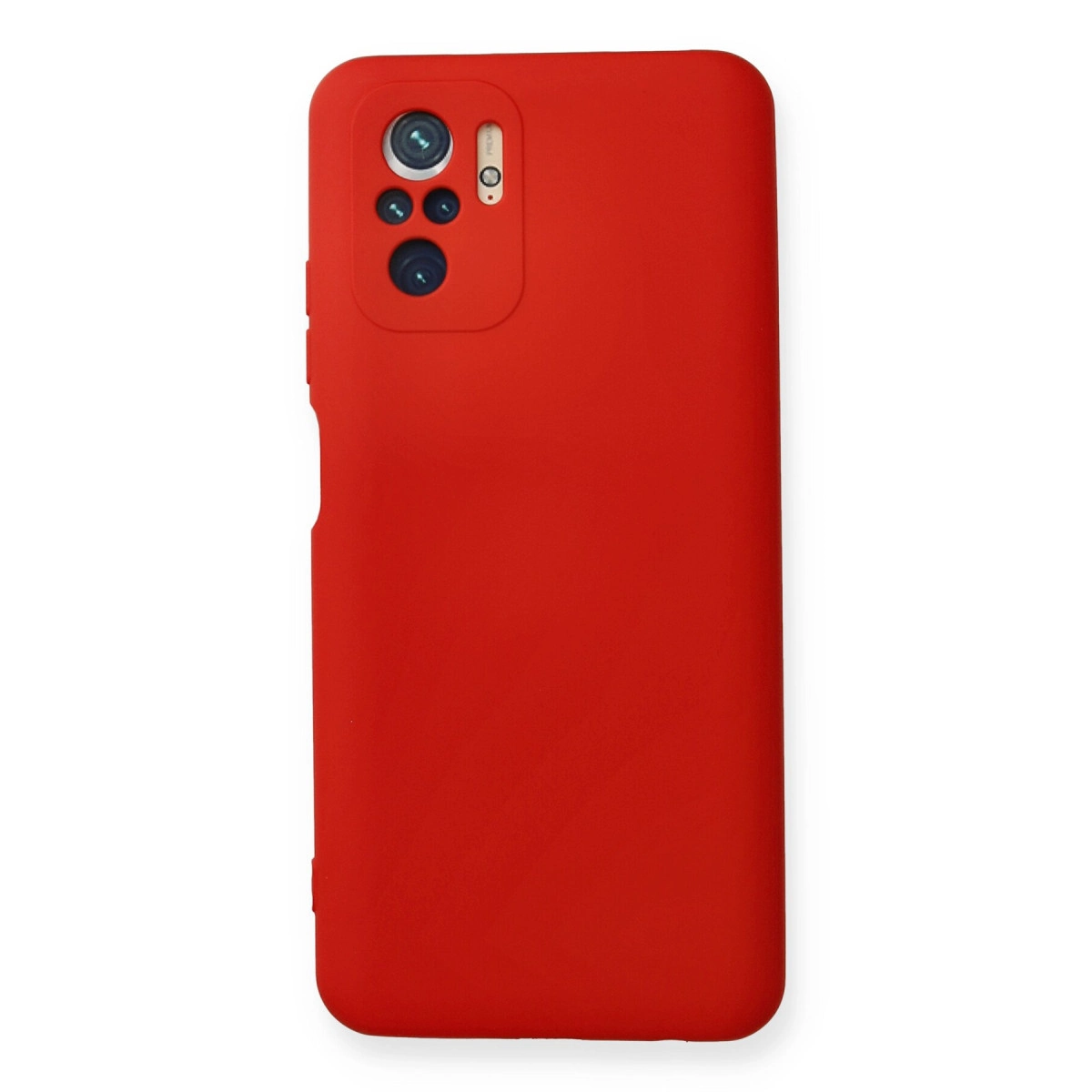 NEWFACE Xiaomi Redmi Note 10 Uyumlu Nano İçi Kadife Silikon Telefon Kılıfı Kırmızı