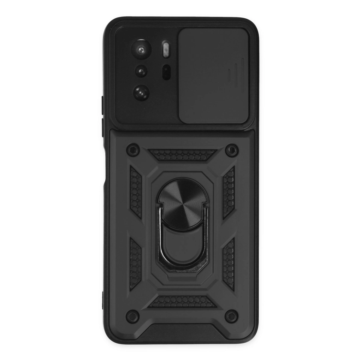 NEWFACE Xiaomi Poco X3 Gt Uyumlu Pars Lens Yüzüklü Silikon Telefon Kılıfı Siyah
