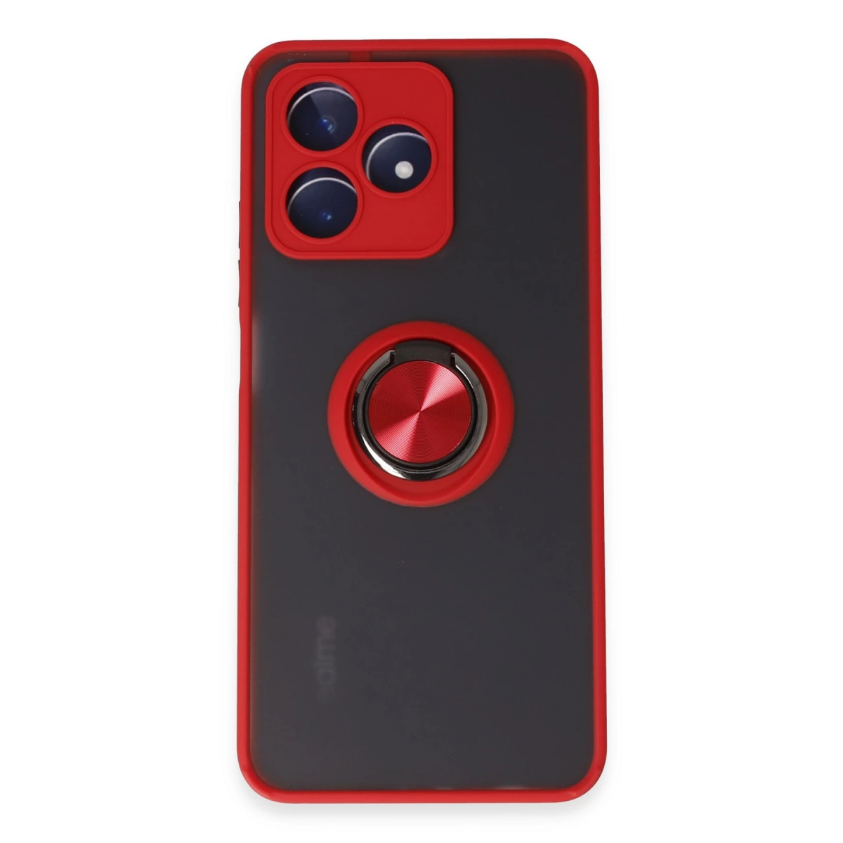 NEWFACE Realme C53 Uyumlu Montreal Yüzüklü Silikon Kapak Telefon Kılıfı Kırmızı