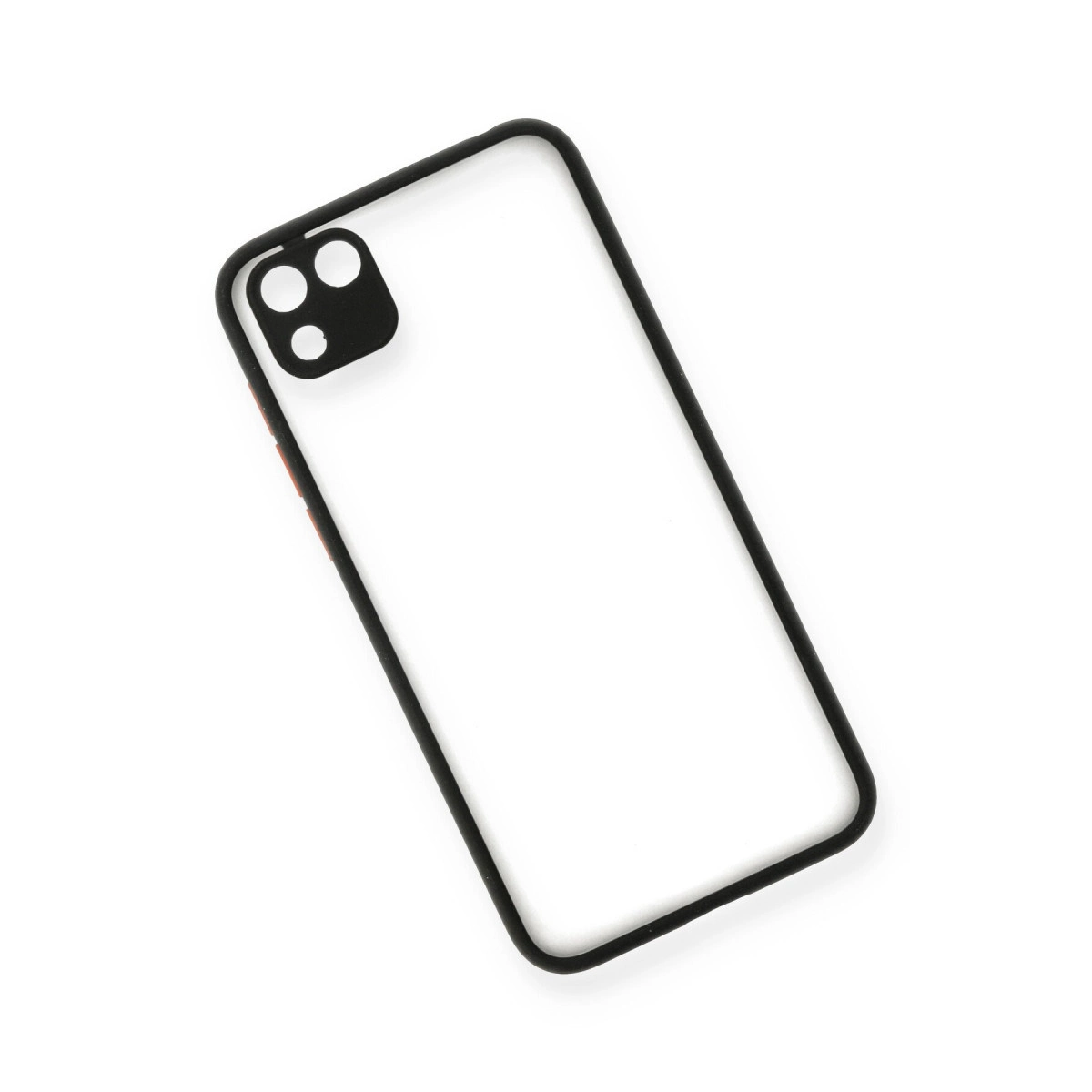 Üç kamera için kesimli siyah telefon kılıfı çerçevesi.