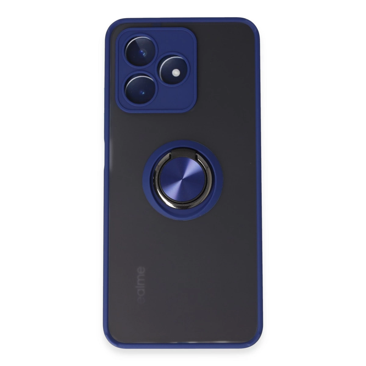 NEWFACE Realme C53 Uyumlu Montreal Yüzüklü Silikon Kapak Telefon Kılıfı Lacivert