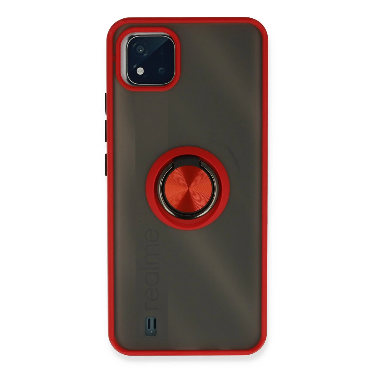 NEWFACE Realme C11 2021 Uyumlu Montreal Yüzüklü Silikon Kapak Telefon Kılıfı Kırmızı