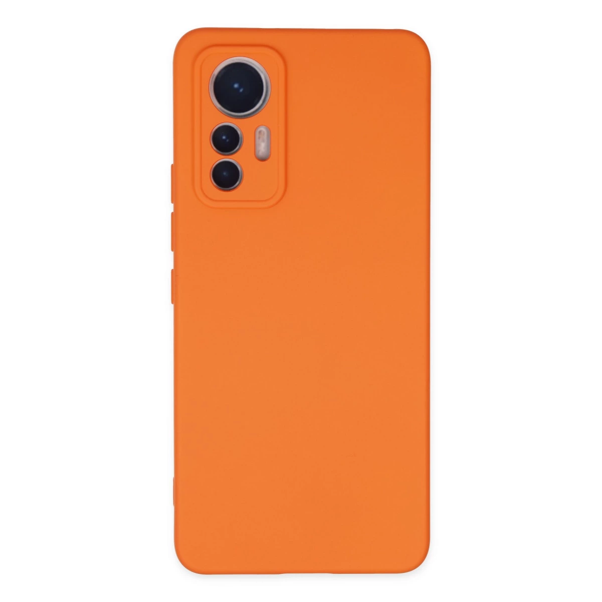 NEWFACE Xiaomi Mi 12 Lite Uyumlu Nano İçi Kadife Silikon Telefon Kılıfı Turuncu