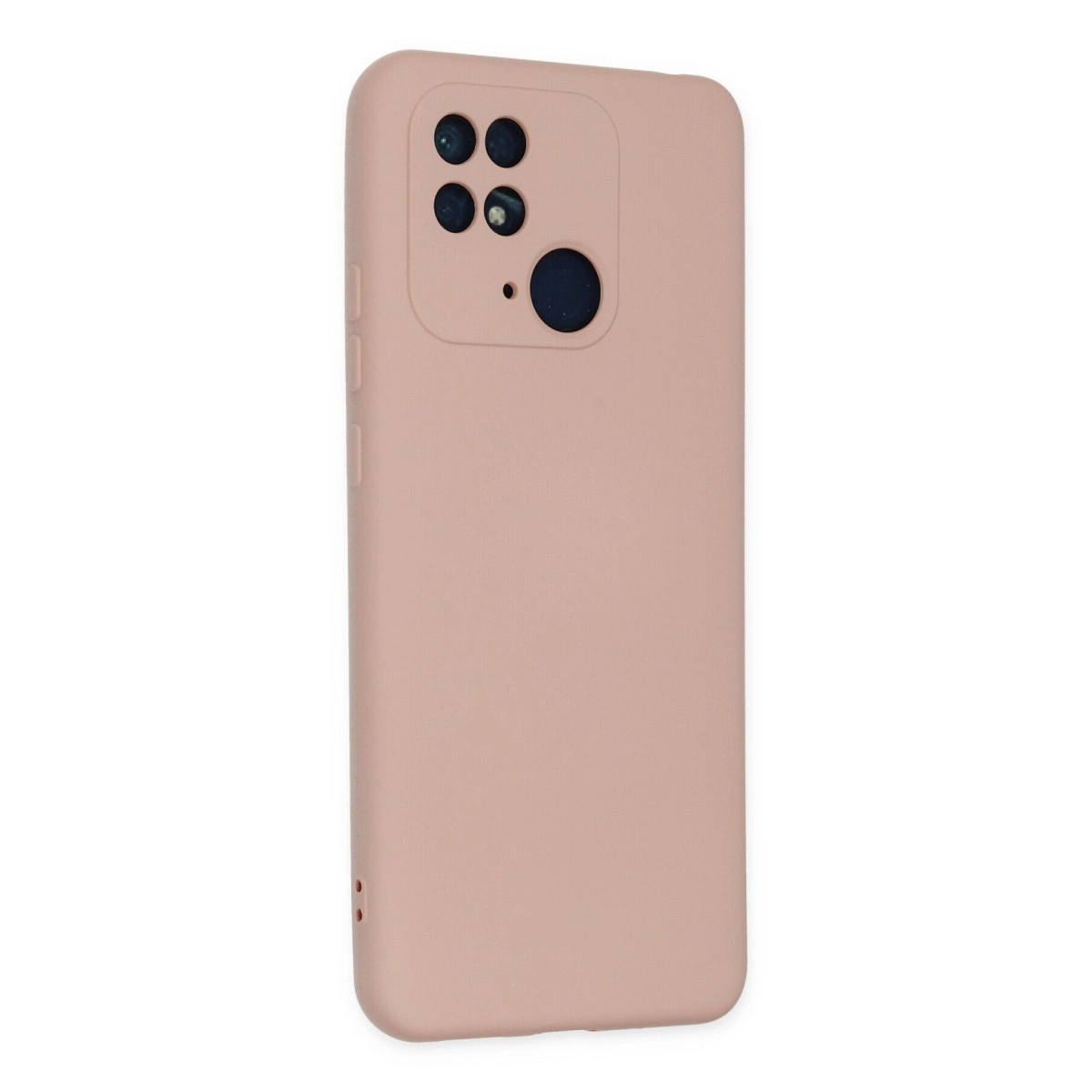 Dikdörtgen kamera modülüne sahip pembe telefon kılıfı.