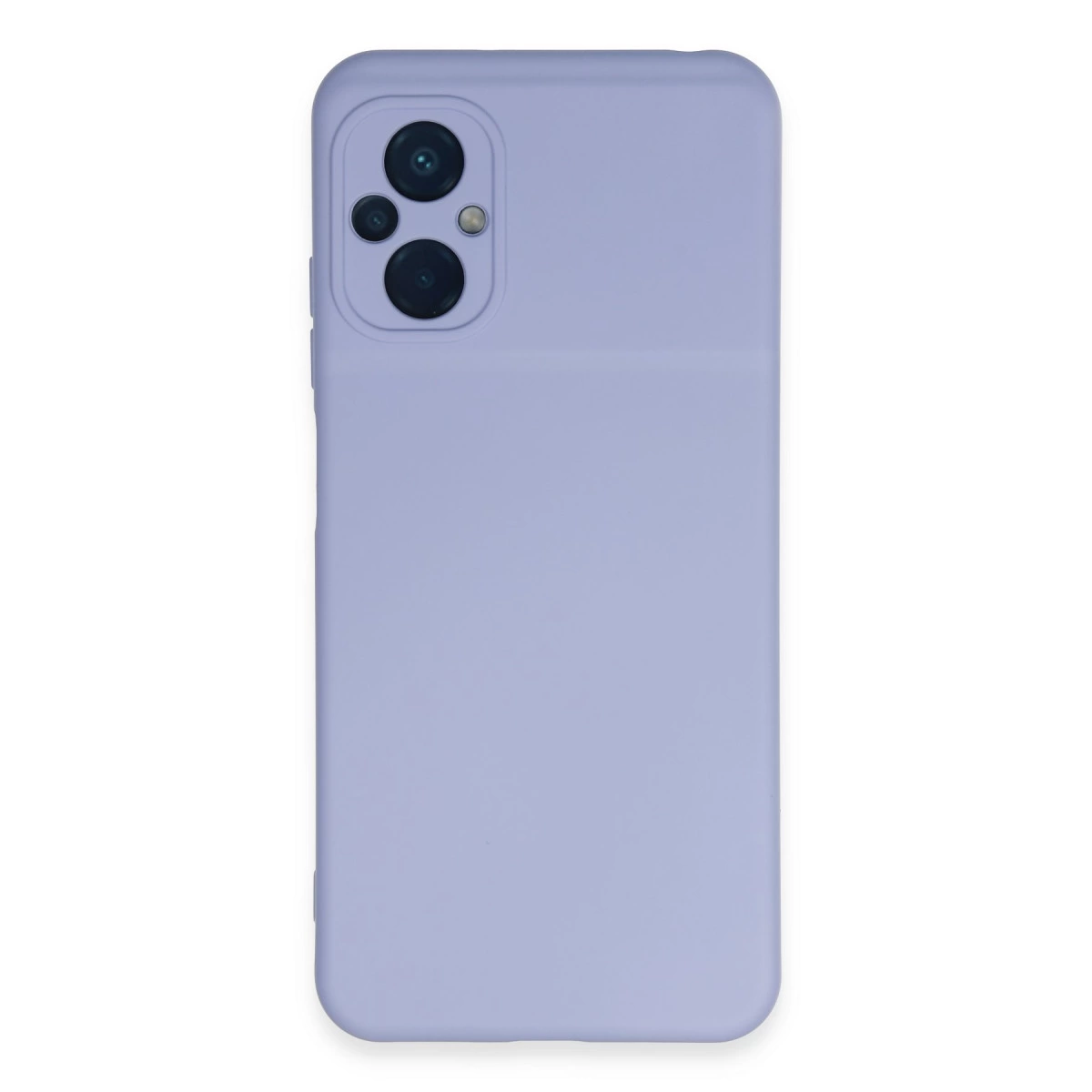 Sol üstte kamera modülü bulunan mor bir telefon kılıfı.