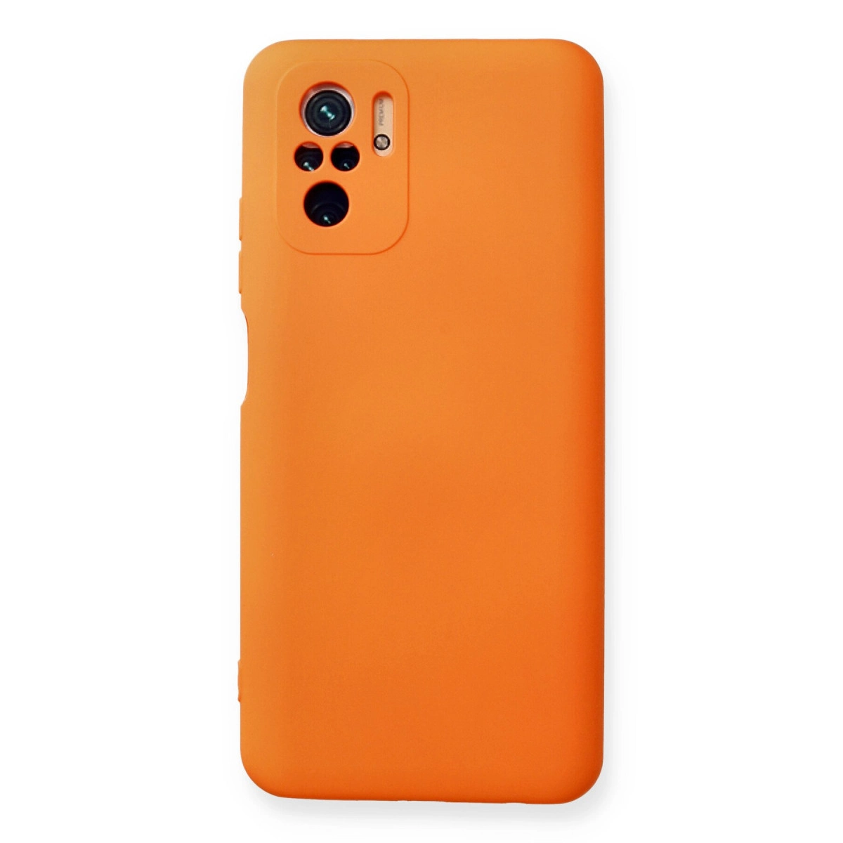 NEWFACE Xiaomi Redmi Note 10 Uyumlu Nano İçi Kadife Silikon Telefon Kılıfı Turuncu