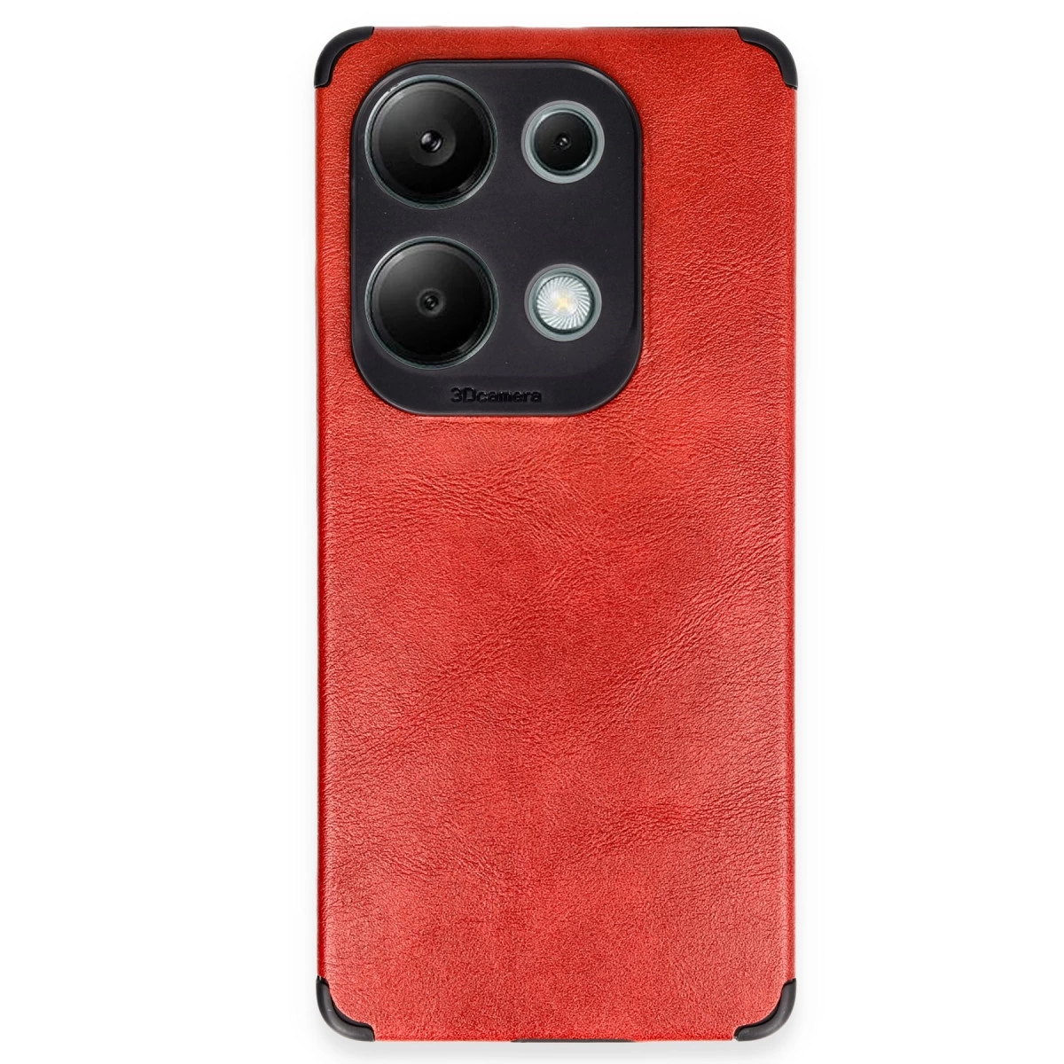 NEWFACE Xiaomi Redmi Note 13 4G Uyumlu Loop Deri Silikon Telefon Kılıfı Kırmızı