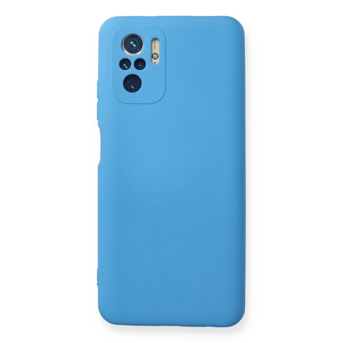 NEWFACE Xiaomi Redmi Note 10 Uyumlu Nano İçi Kadife Silikon Telefon Kılıfı Mavi