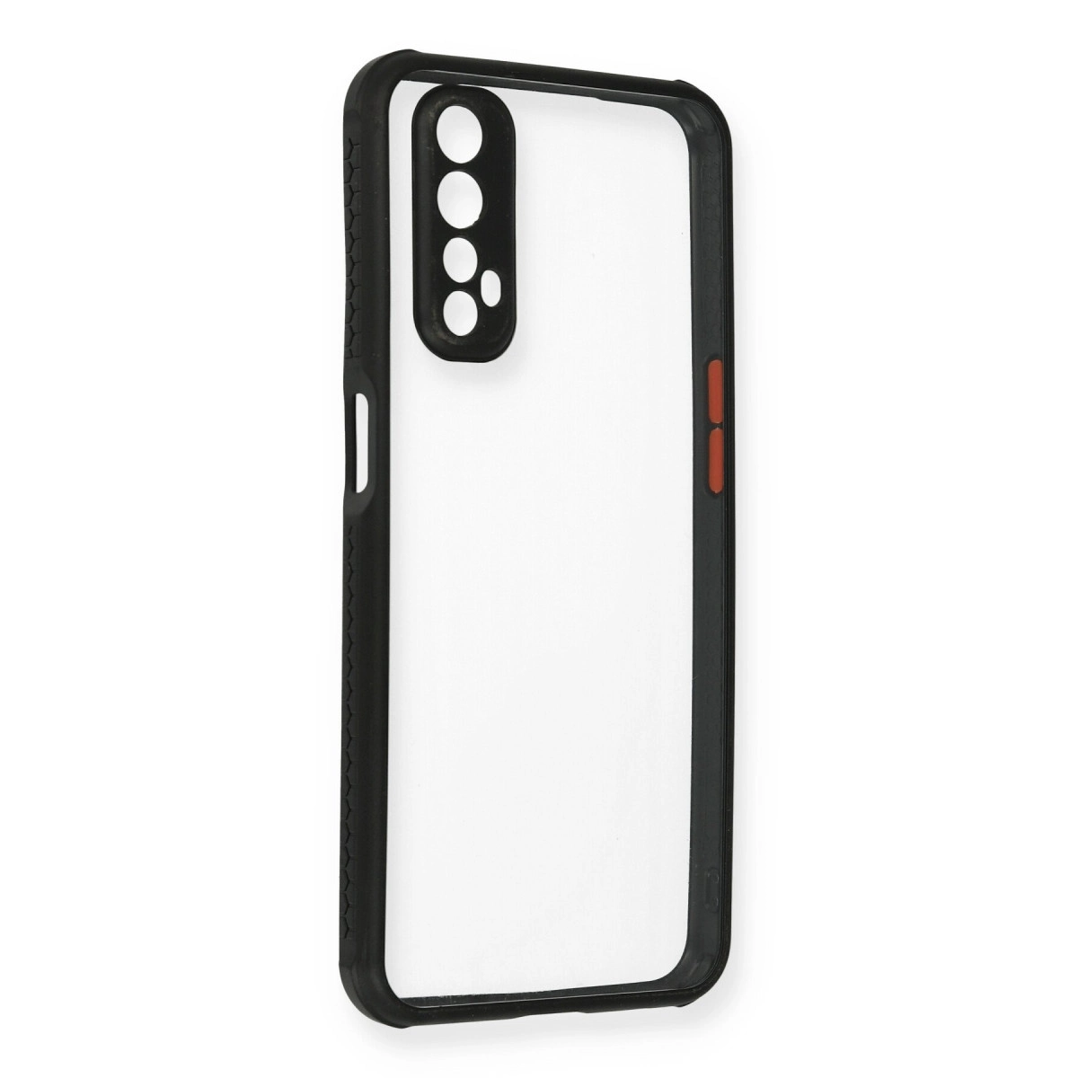NEWFACE Realme 7 Uyumlu Miami Şeffaf Silikon Telefon Kılıfı Siyah