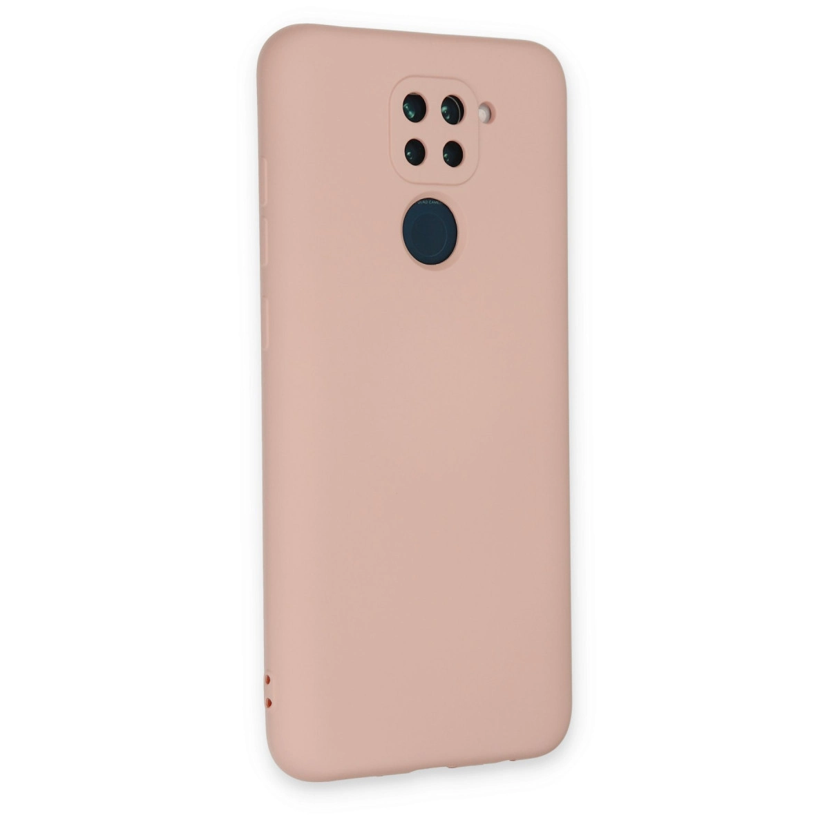 Kamera modülü ve parmak izi sensörlü pembe telefon kılıfı.