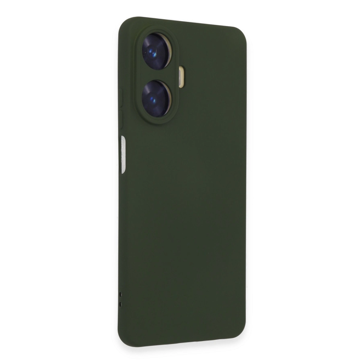 NEWFACE Realme C55 Uyumlu Nano İçi Kadife Silikon Telefon Kılıfı Koyu Yeşil