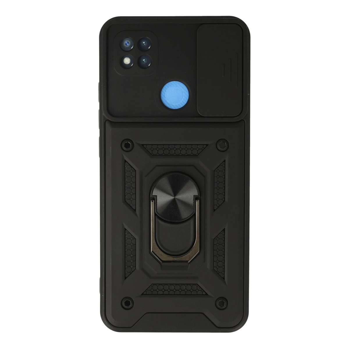 NEWFACE Xiaomi Redmi 9c Uyumlu Pars Lens Yüzüklü Silikon Telefon Kılıfı Siyah