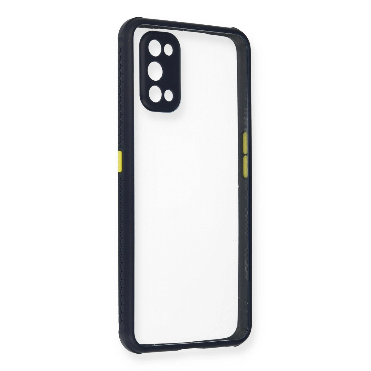 NEWFACE Realme 7 Pro Uyumlu Miami Şeffaf Silikon Telefon Kılıfı Lacivert