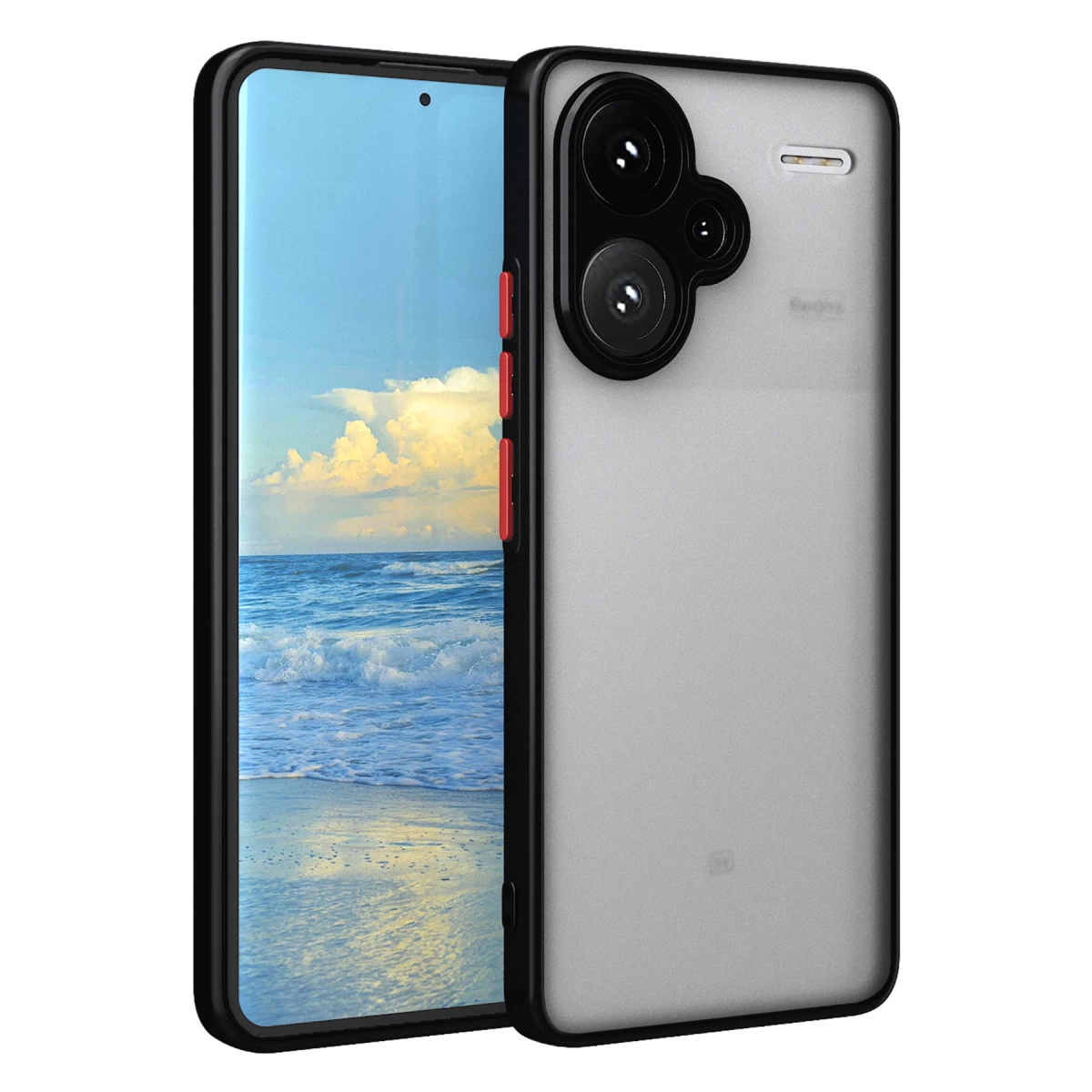 NEWFACE Xiaomi Redmi Note 13 Pro Plus Uyumlu Montreal Silikon Kapak Telefon Kılıfı Siyah