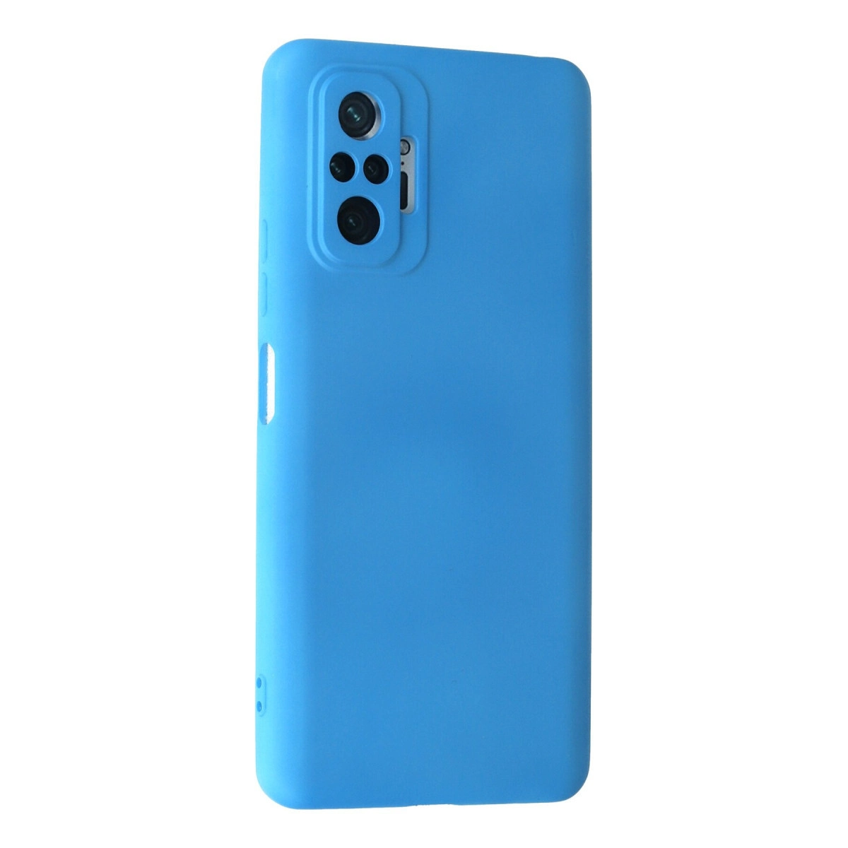 Kameralı mavi telefon kılıfı, beyaz arka plan üzerinde.
