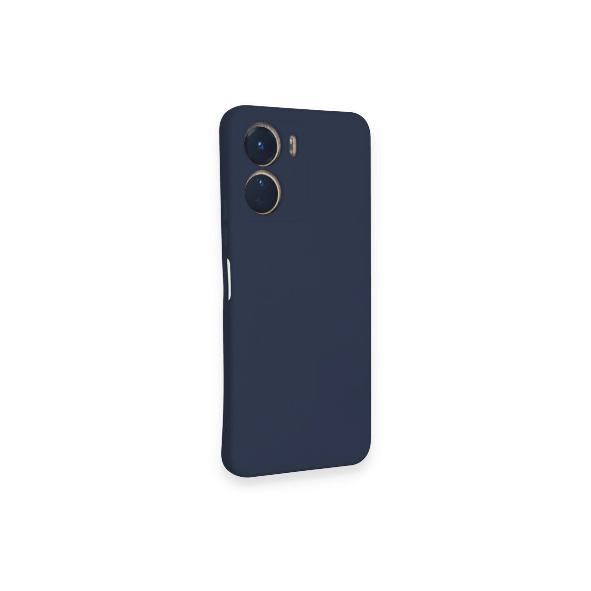 İki kamera lensli ve flaşlı lacivert telefon kılıfı.