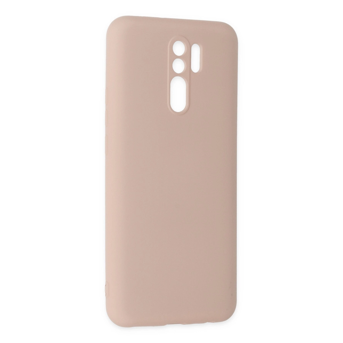 Kamera kesiklerine sahip bej telefon kılıfı.