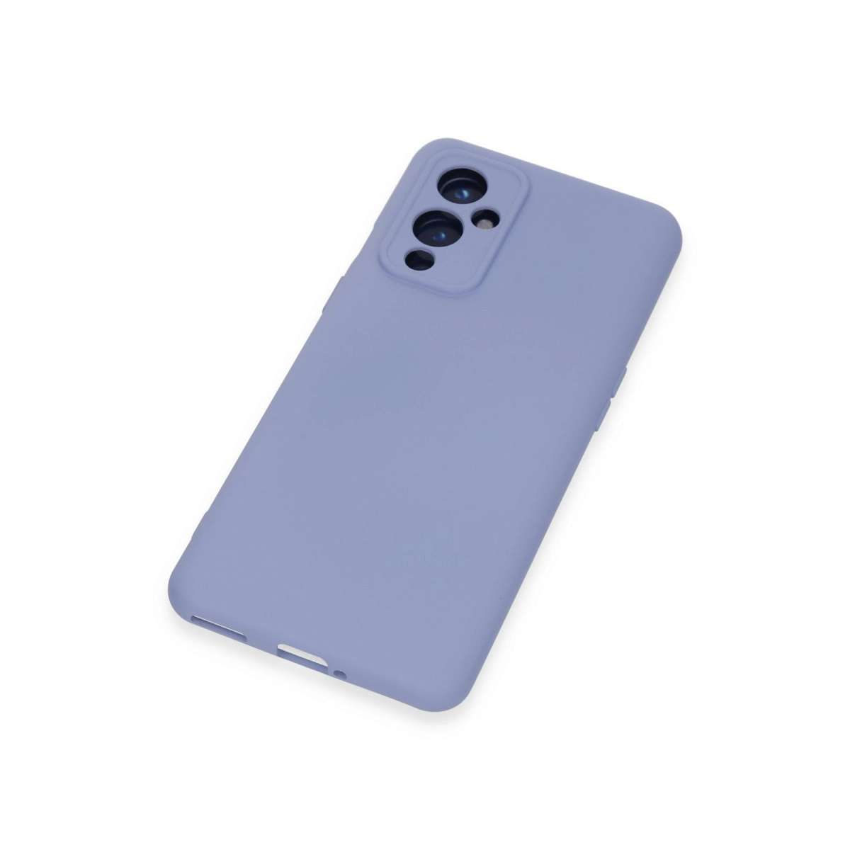 Arka kamera modüllü lavanta rengi telefon kılıfı.