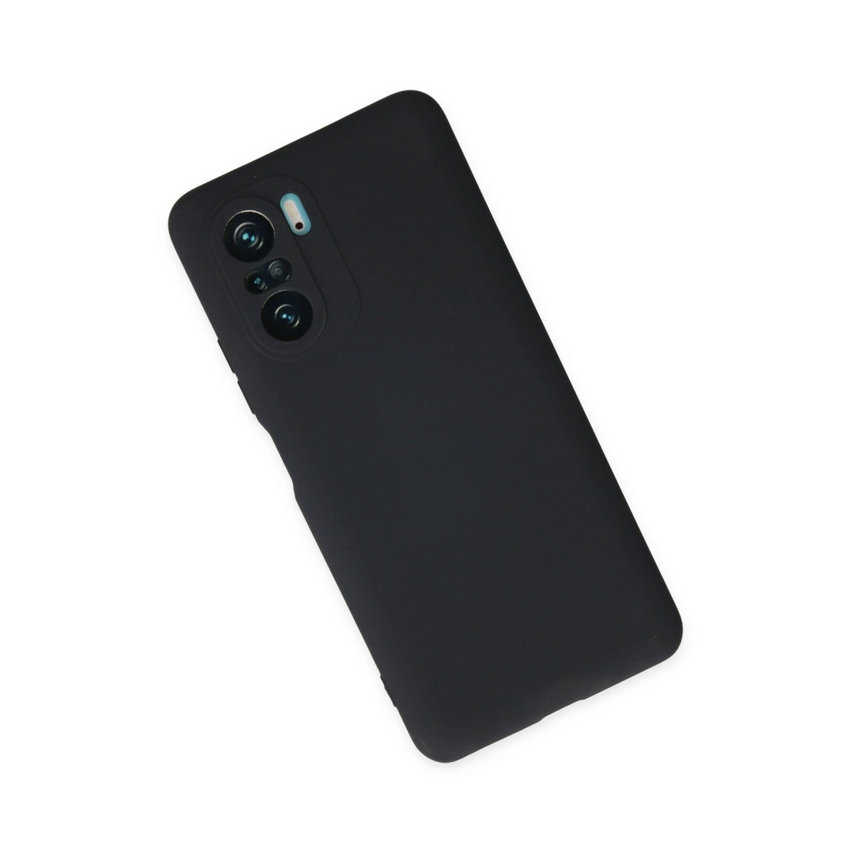 Arkada kamera lensi ve flaşı olan siyah akıllı telefon.