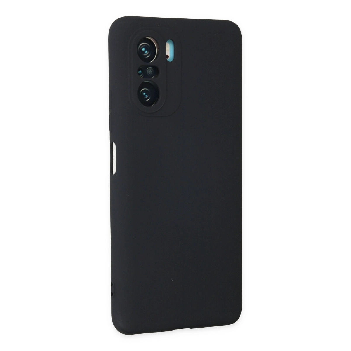 Kamera kesimli ve flaşlı siyah akıllı telefon kılıfı.