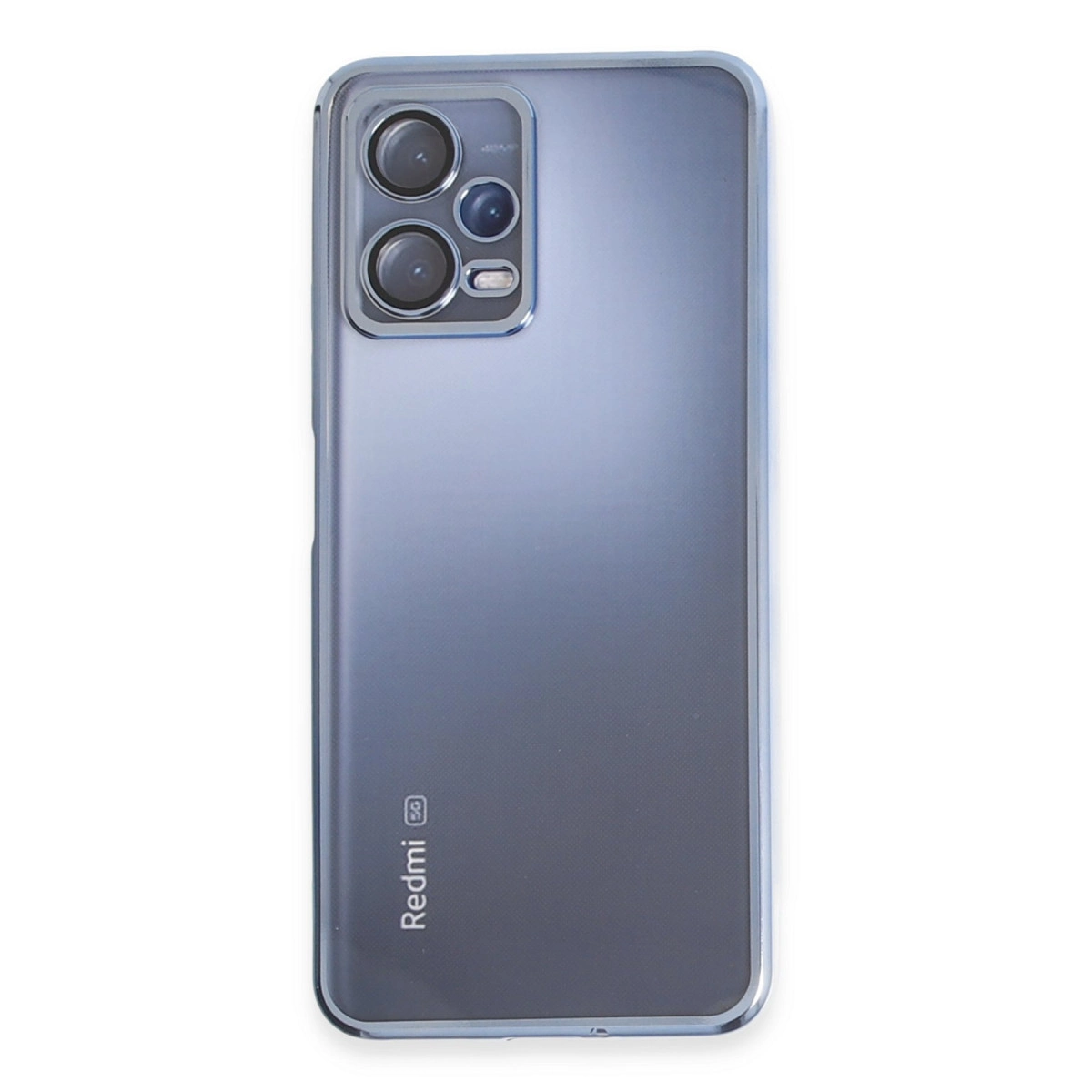 NEWFACE Xiaomi Redmi Note 12 5G Uyumlu Kamera Korumalı Lensli Silikon Telefon Kılıfı Açık Mavi