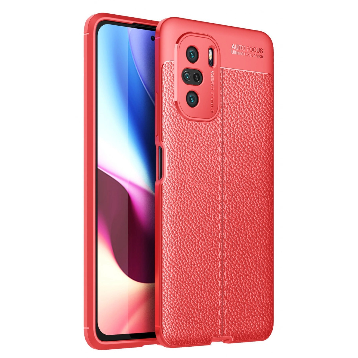 NEWFACE Xiaomi Poco F3 Uyumlu Auto Focus Kapak Telefon Kılıfı Kırmızı