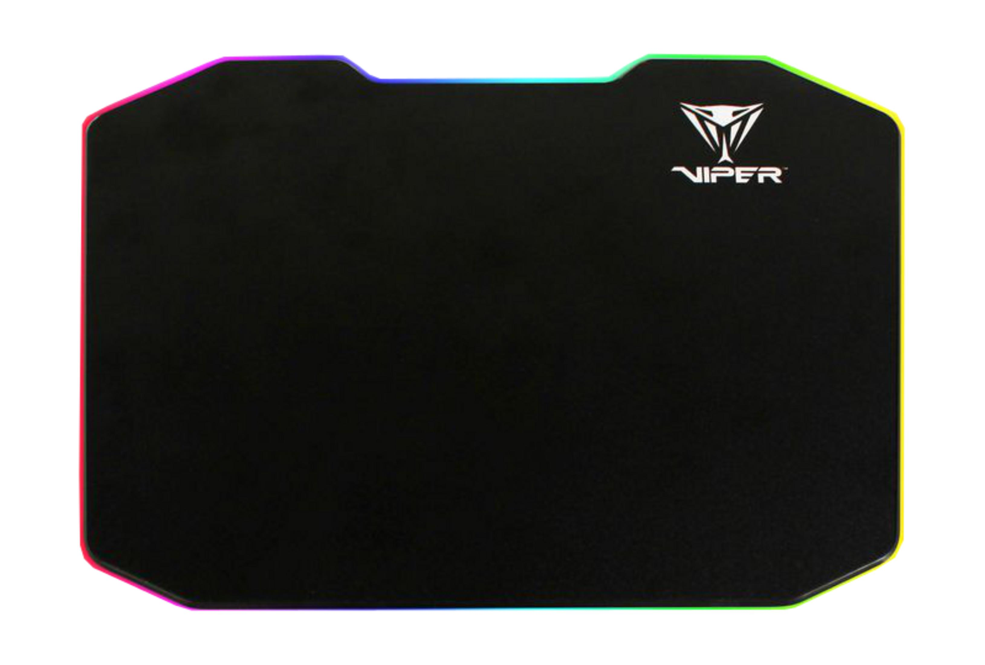 Czarna podkładka pod mysz z oświetleniem RGB i logo Viper.