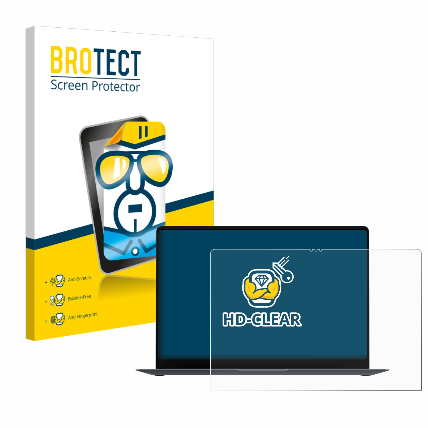 BROTECT Displayschutz: Anti-Kratz, blasenfrei, Anti-Fingerabdruck. Laptop mit Schutzfolie.