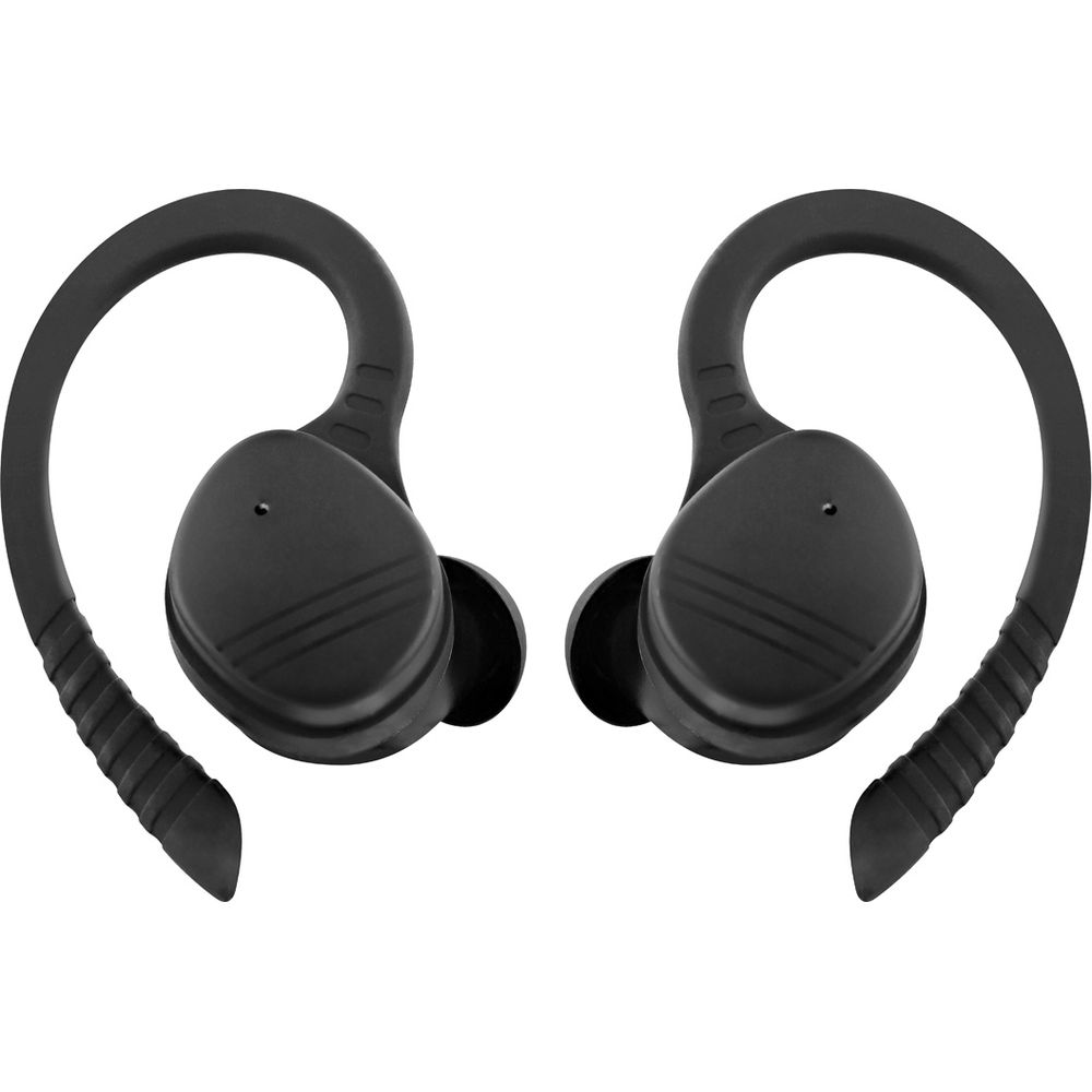 Dwa czarne słuchawki z pałąkami na uszy na białym tle.