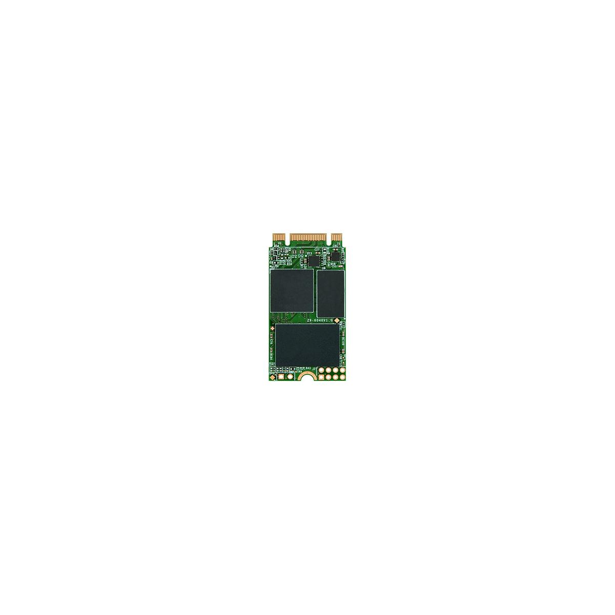 Un piccolo chip di computer verde con due quadrati neri e connettori dorati.