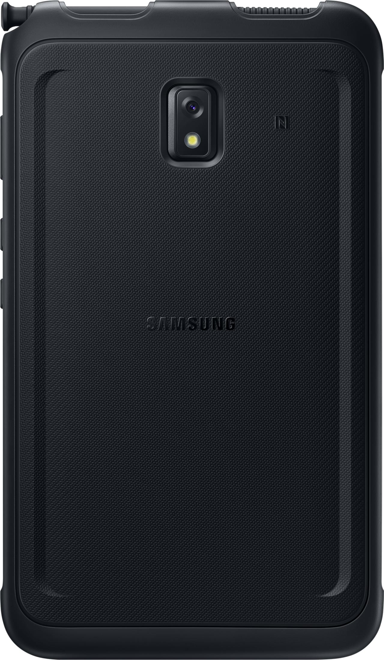 Retro di un tablet Samsung nero robusto con fotocamera e logo NFC.