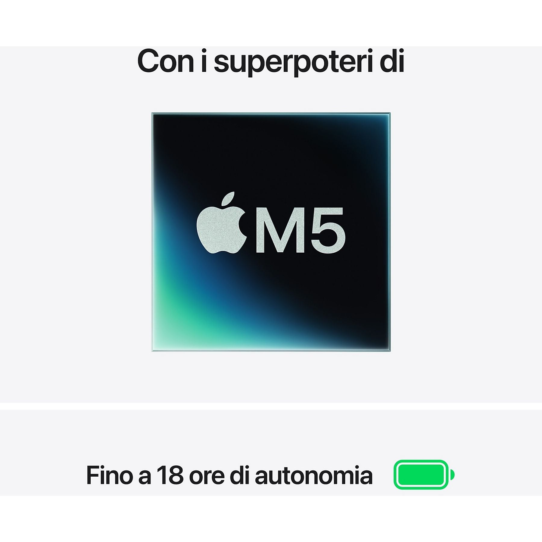 Chip Apple M5 z baterią do 18 godzin.