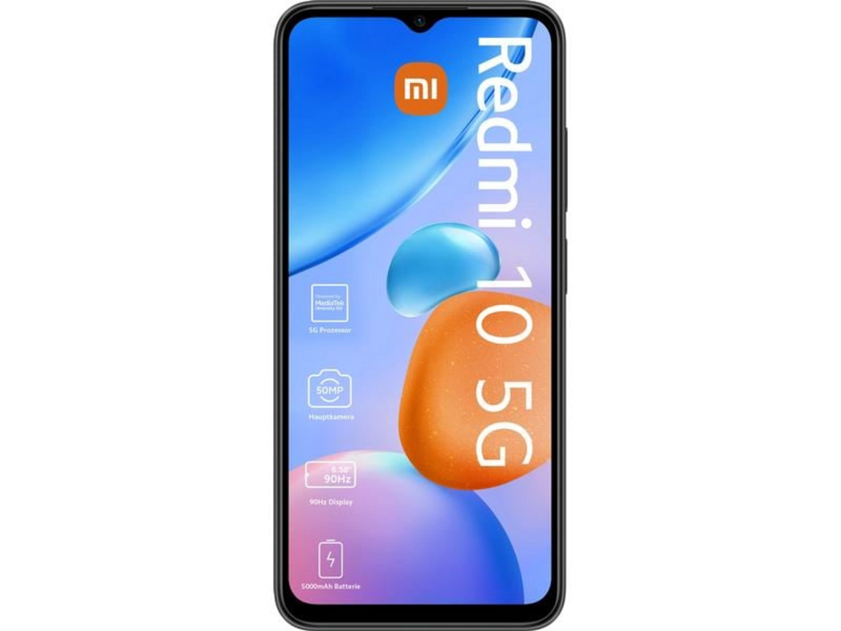 Smartfon z czerwonym logo 'Mi' i napisem 'Redmi 10 5G'.