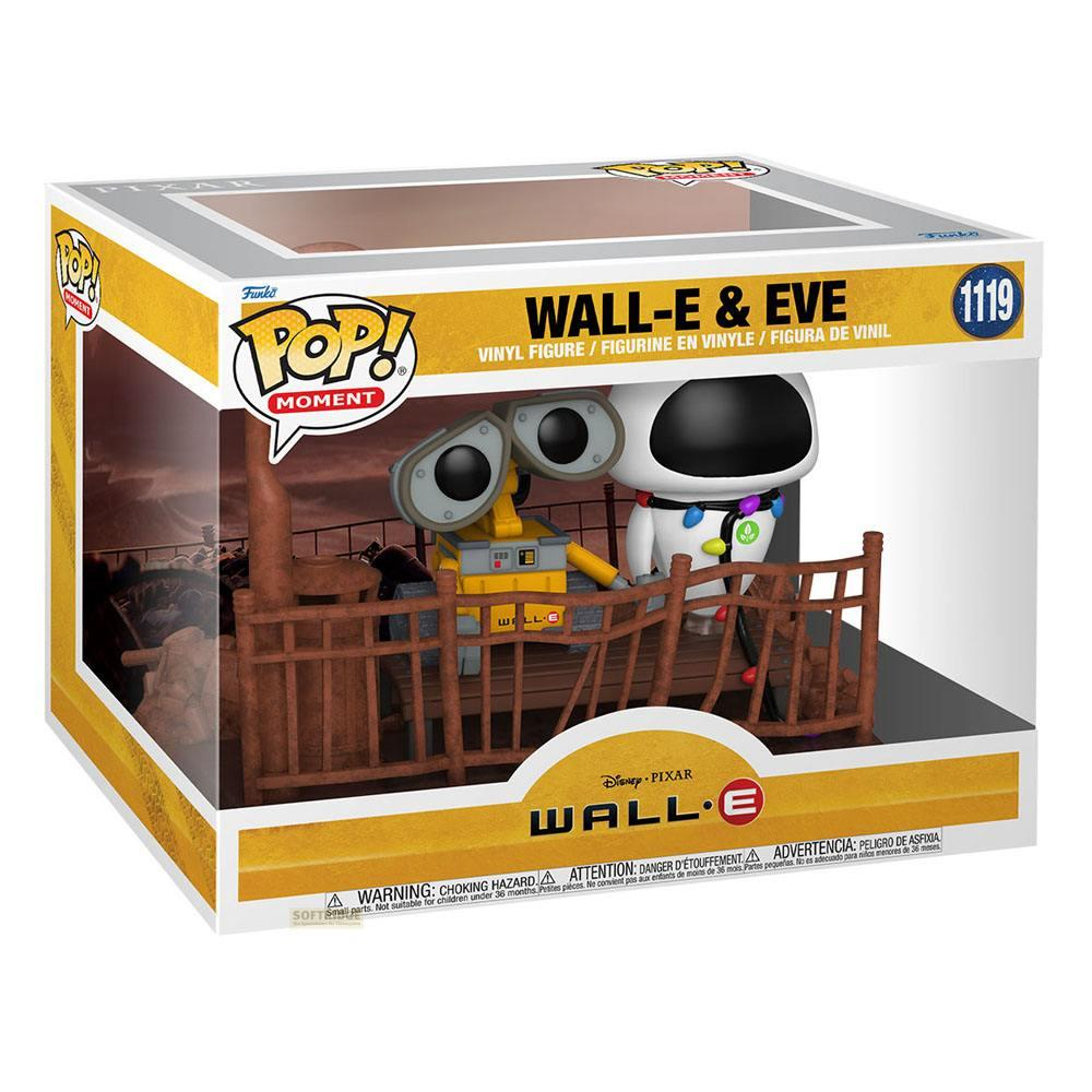 Figuras de vinilo Funko Pop! de WALL-E y EVE en caja.