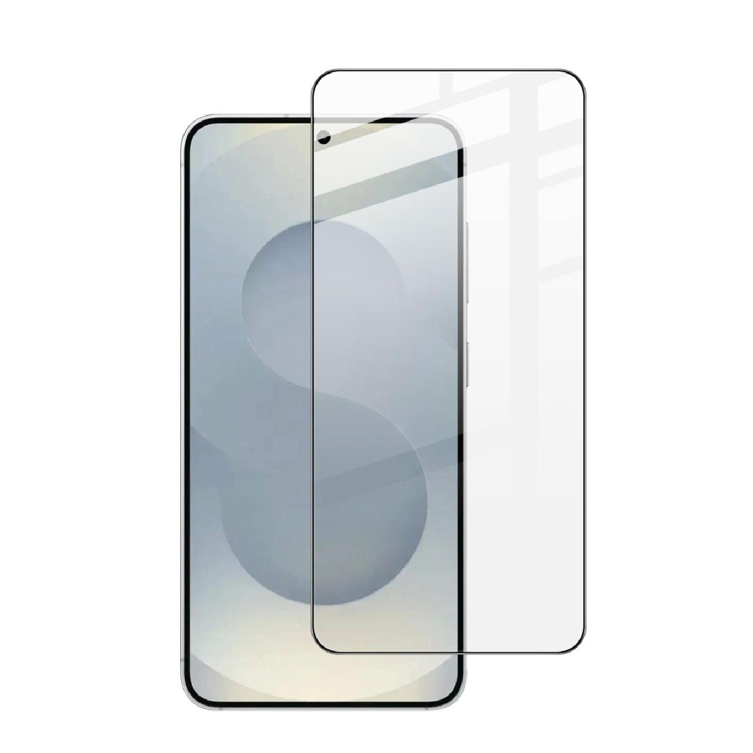 Ein durchsichtiges Displayschutzglas liegt auf einem Smartphone.