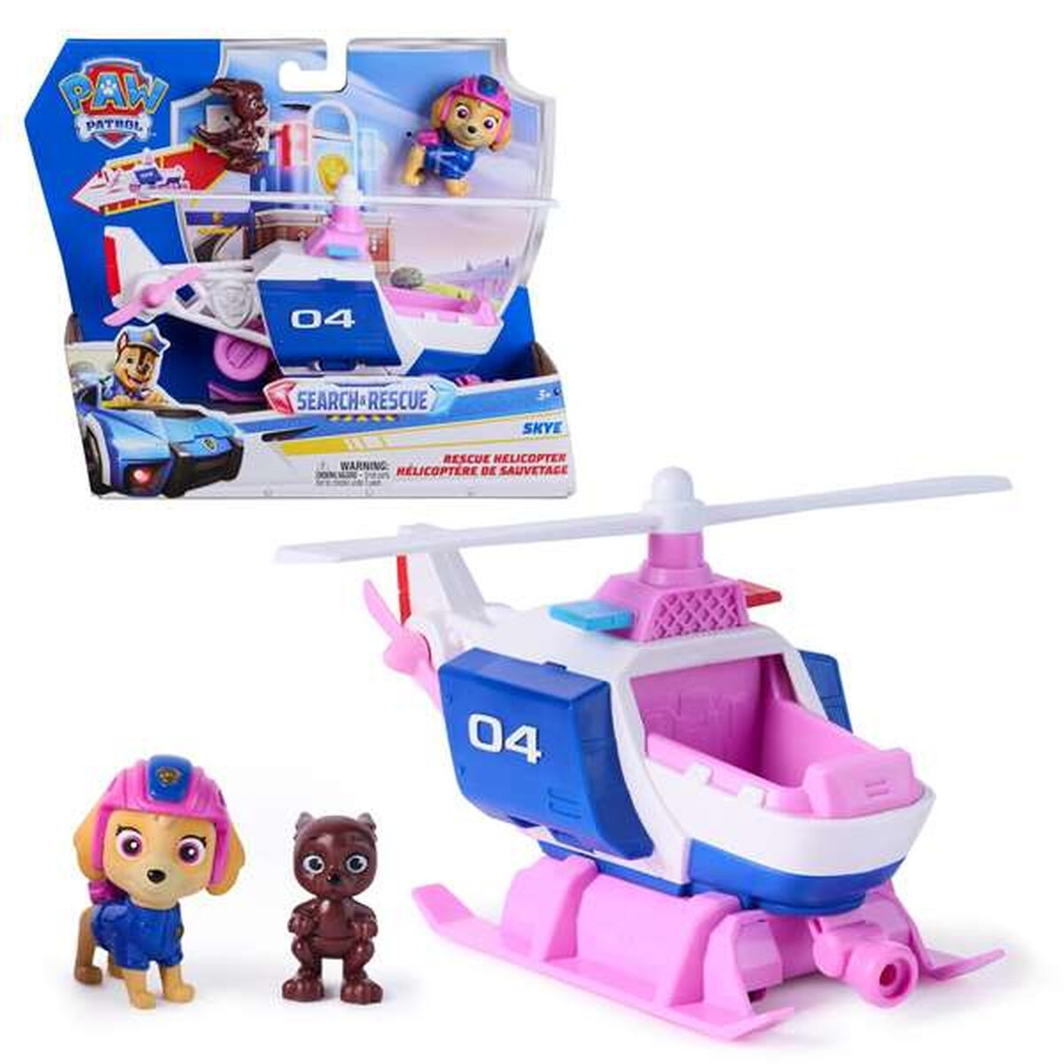 Paw Patrol Spielzeug: Skye's Hubschrauber mit Figur und Bär.