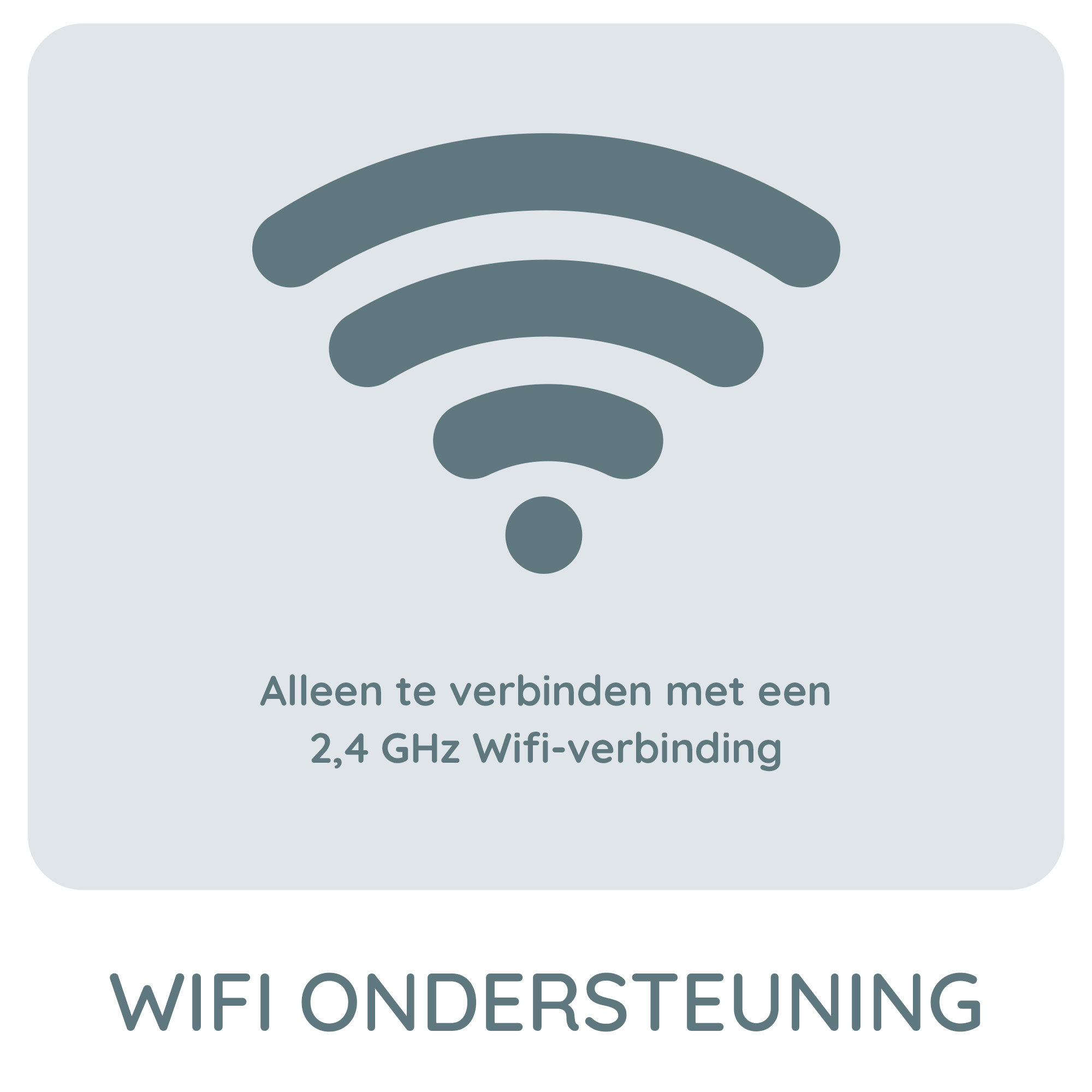 Symbole Wifi avec texte : connectez-vous uniquement au Wifi 2,4 GHz.