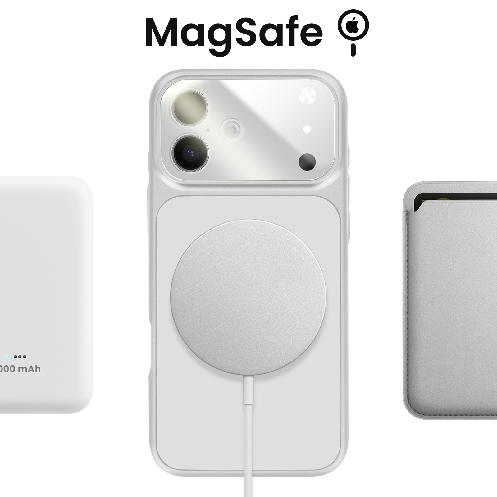 MagSafe Zubehör: Akku, Hülle für iPhone, Kartenhalter.