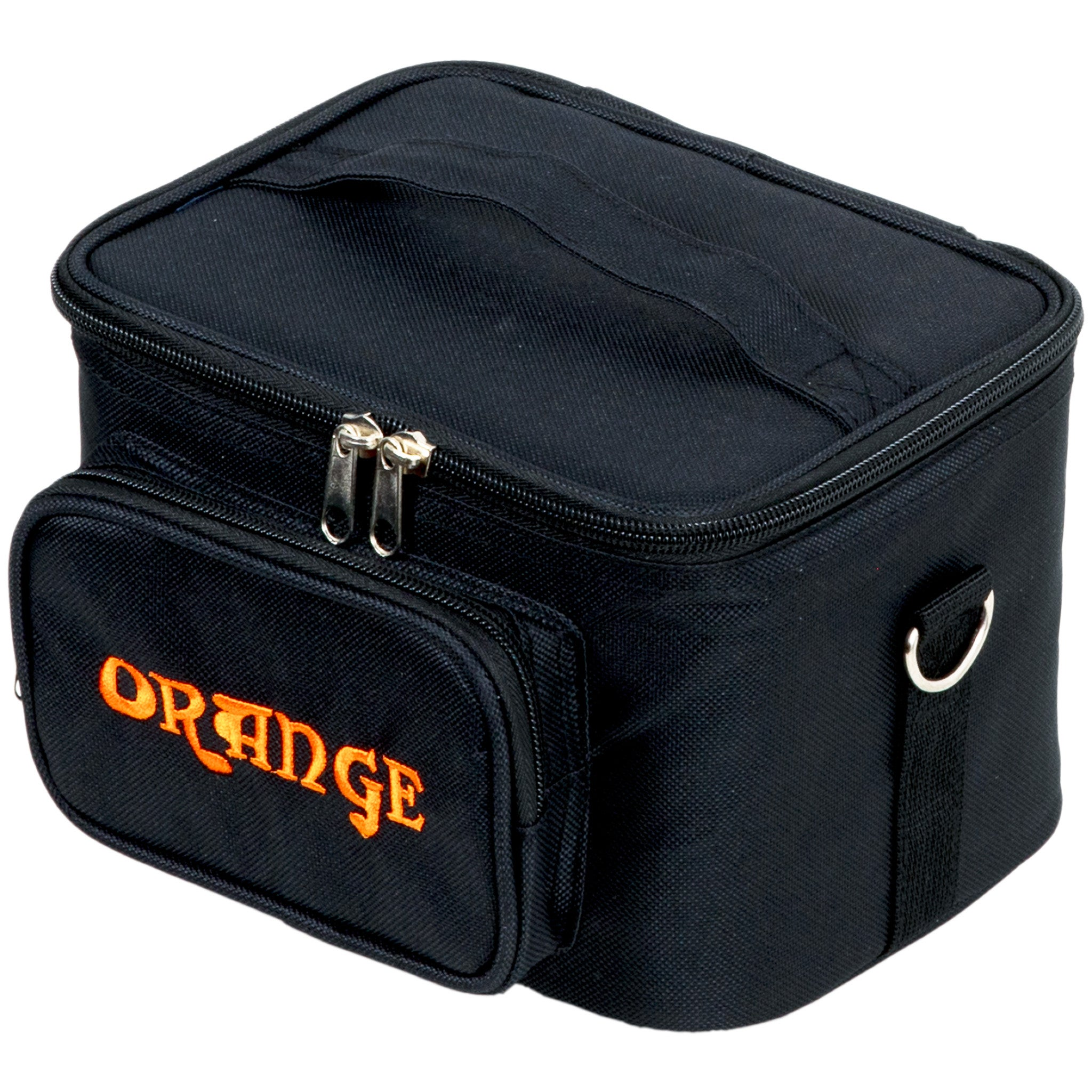 Zwarte tas met oranje "ORANGE" logo.