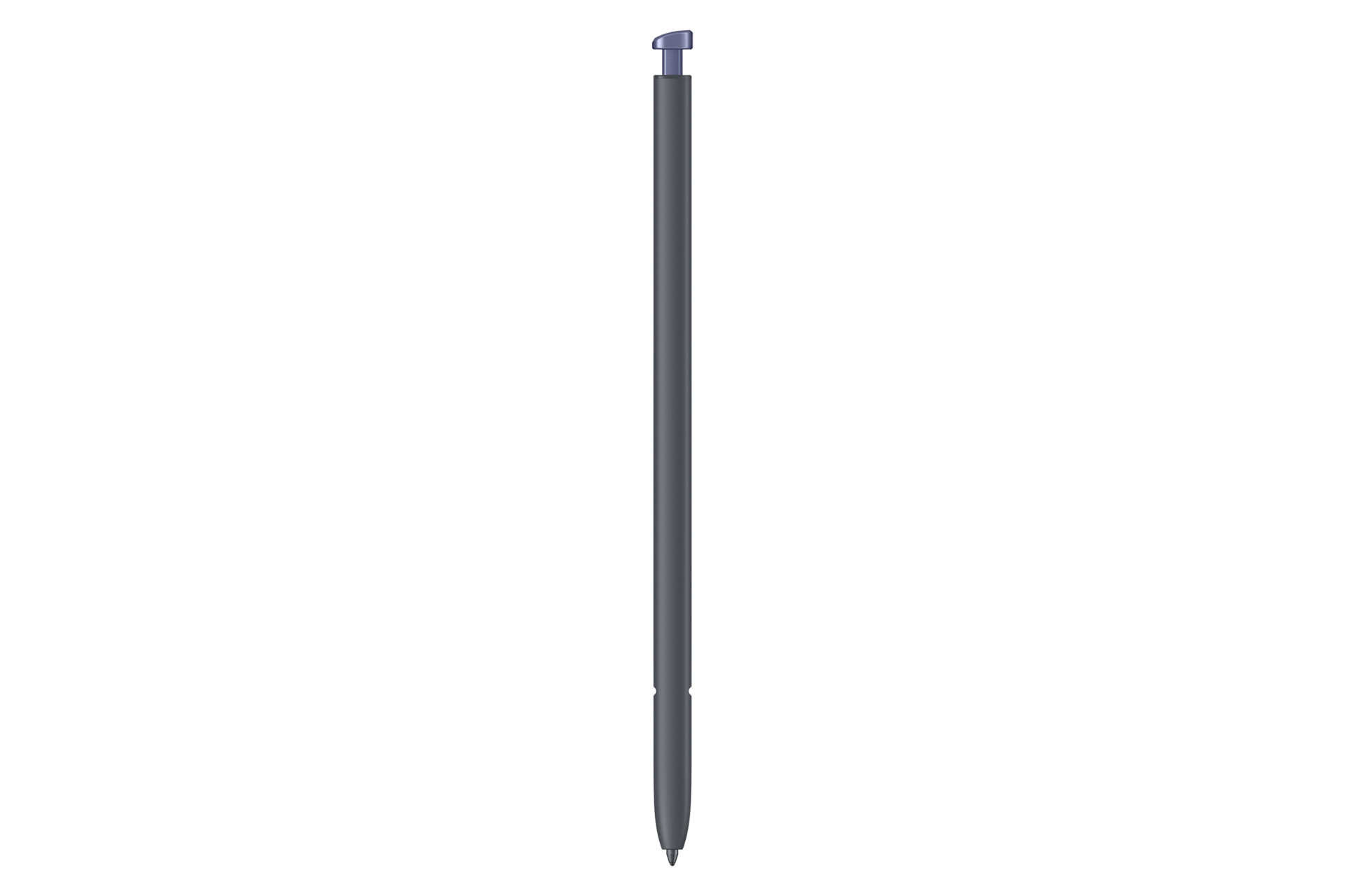Ein dunkler, schlanker Stift mit einer blauen Spitze auf schwarzem Hintergrund.