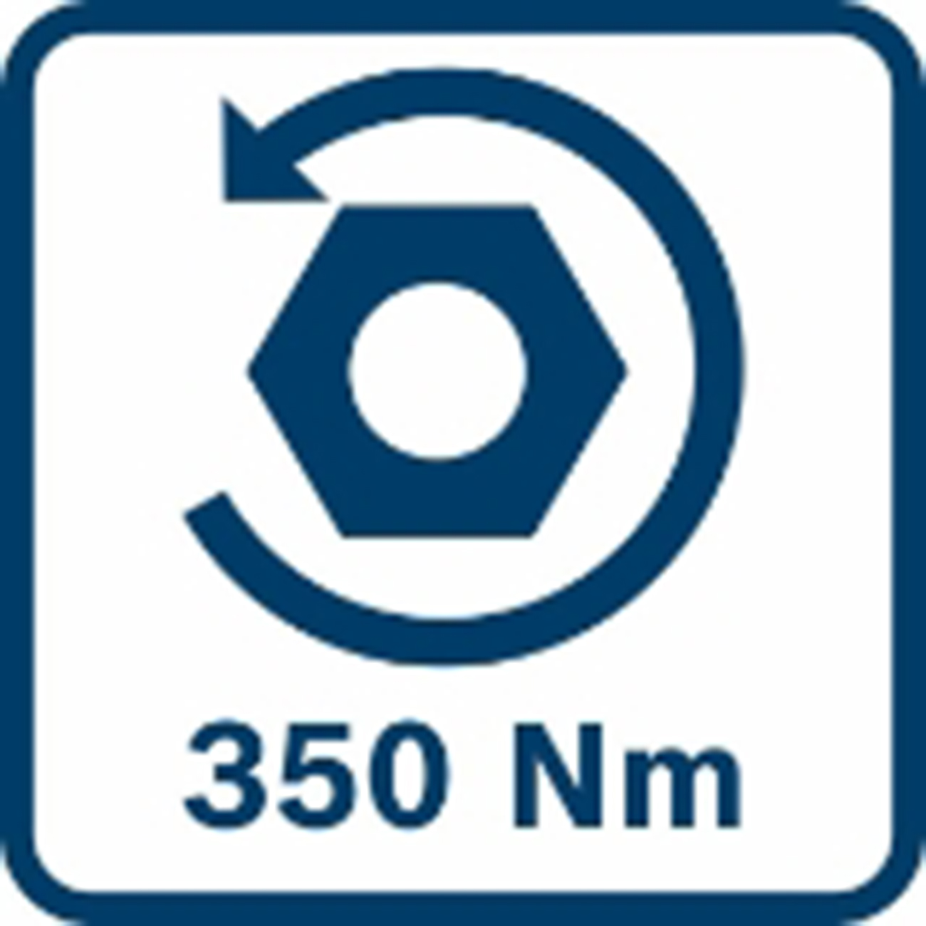 Symbol für Drehmoment 350 Nm mit Pfeil