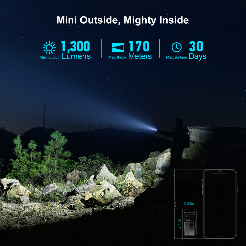 Torcia illumina paesaggio roccioso con turbine eoliche sullo sfondo.